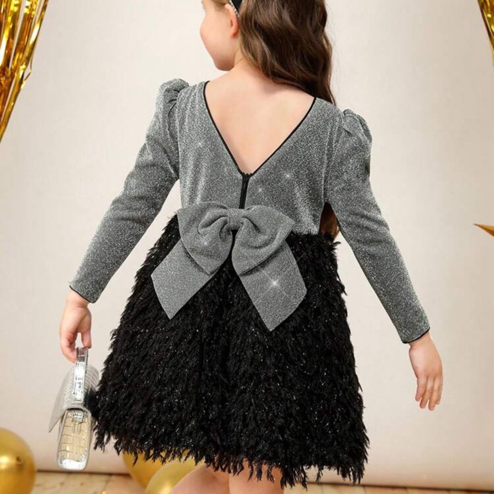 Formal Black Dress w. Bow Detail 5T